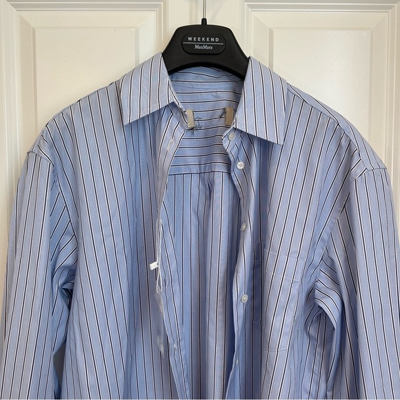 Max Mara Weekend Label-cut Cotton Poplin Shirt Size: US2 Xsmall Spring Summer - Picture 10 of 16